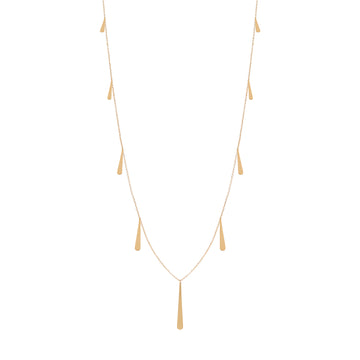 Gargantilha Longa Gotas ouro 18k